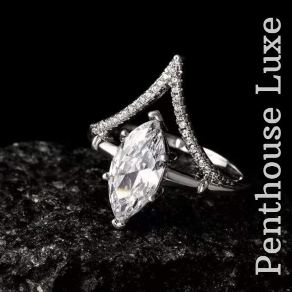 RESTOCKED! White Sapphire Marquise Silver Ring